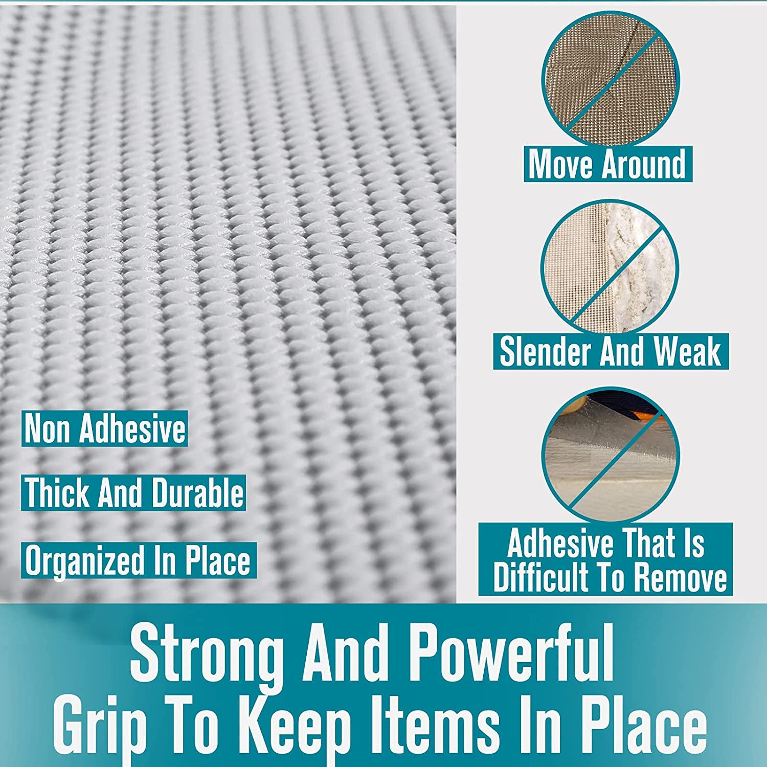 Shelf Liner, Non-Adhesive Roll Drawer Liners 12 Inches X 20 Feet, Non Slip Grip Durable Strong Clean, Shelving Liner for Kitchen Cabinets,Storage, Desks, Kitchenware, Tableware, Light Gray